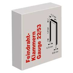 Tackerklammern Nr.53, 22GA 11,3x0,75x0,55mm, Länge: 6mm, Verpackungseinheit: 2000Stk.