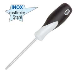 Schlitz-Schraubendreher INOX, rostfreie Verschraubungen, Breite der Klinge: 3mm, Länge der Klinge: 75mm