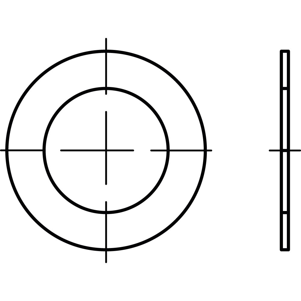 Paßscheiben DIN 988 A2, ROSTBESTÄNDIG KLEINVERPACKUNG *VE=100, Innendurchmesser x Außendurchmesser: 6 x 12mm, min. Dicke des Materials: 0,25mm