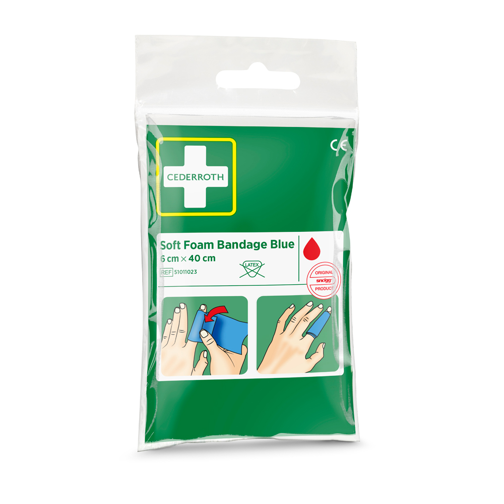 CEDERROTH Soft Foam Bandage,, Taschenformat,elastische Binde,blau, Größe: 40 x 6 cm