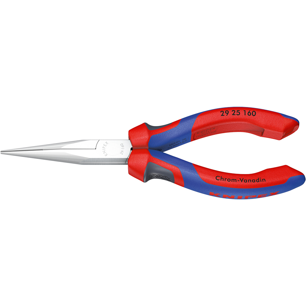 Telefonzange, flach-ru. Backen, MK-Hülle verchromt,KNIPEX