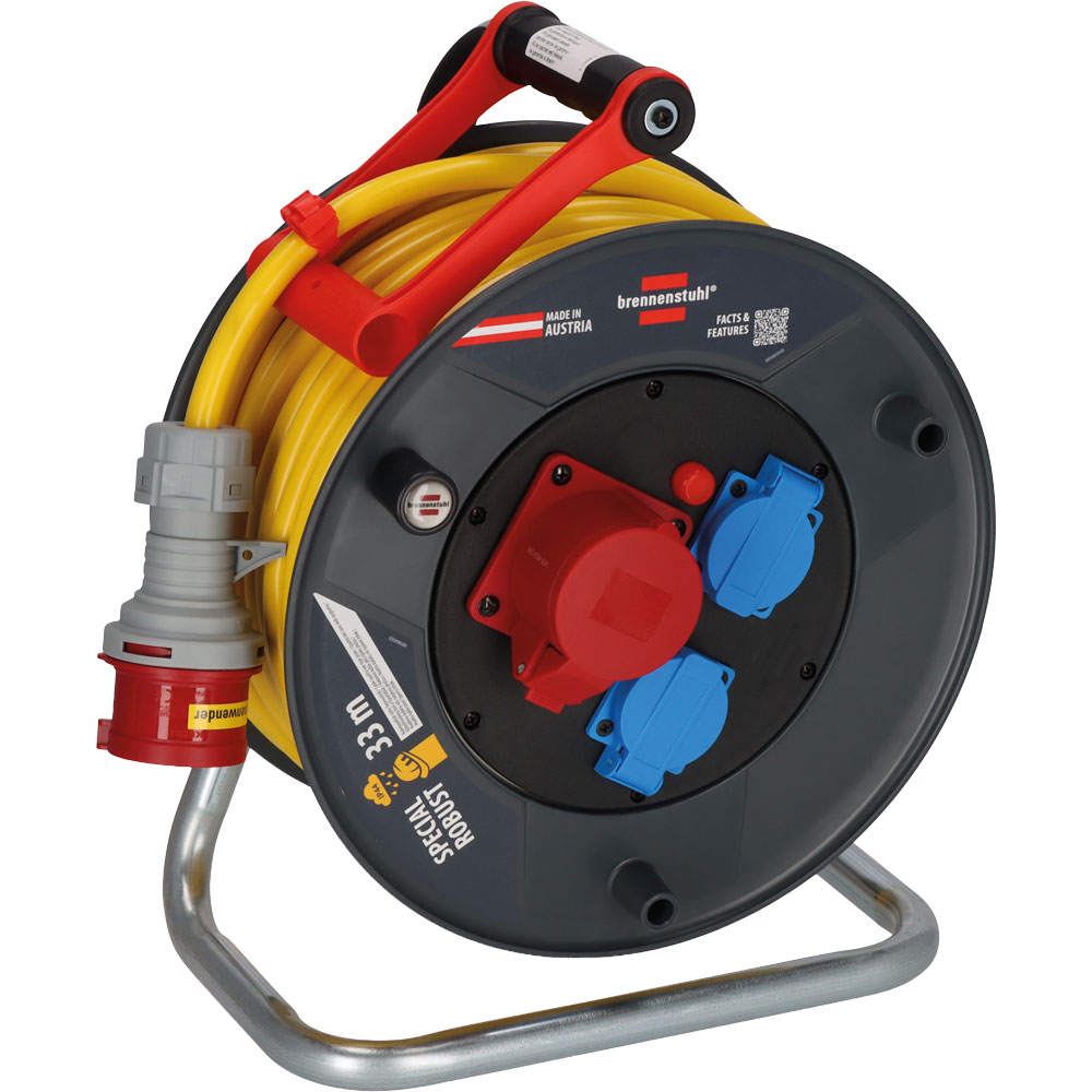 Kabeltrommel 400V/16A,5x2,5mm² Baurobust K35,2x230V,1x400V CEE,IP44