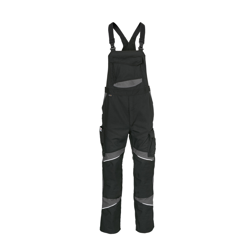 Latzhose cotton+,, Modell 3450,65% BW,35% PE,ca.305 g/m², Farbe: schwarz/anthrazit, Größe: 40