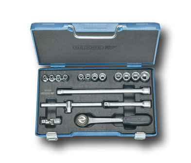 Steckschlüssel-Satz 3/8" 17-tlg 6-kant 6-19 mm, 30 GMU-3