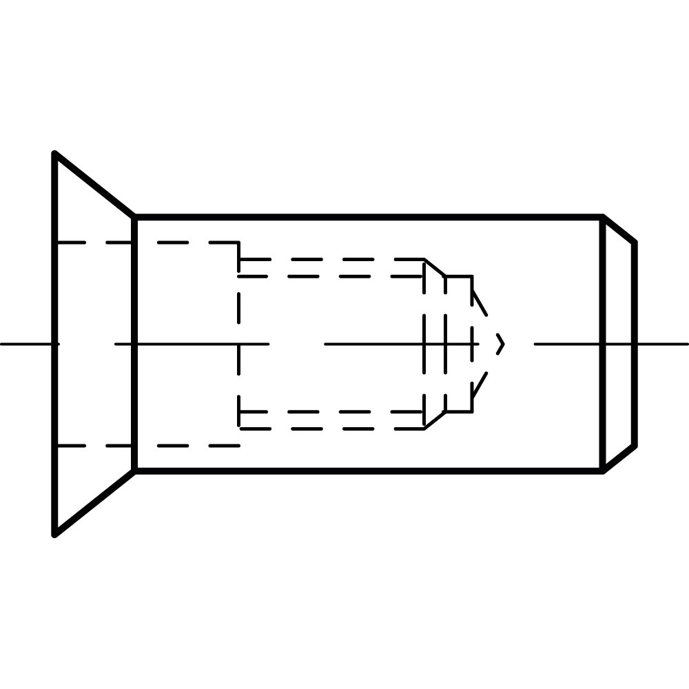 Senkkopf Blindnietmutter A2, ROSTBESTÄNDIG, Gewindenenndurchmesser: 8mm, min. Klemmlänge: 1,5mm
