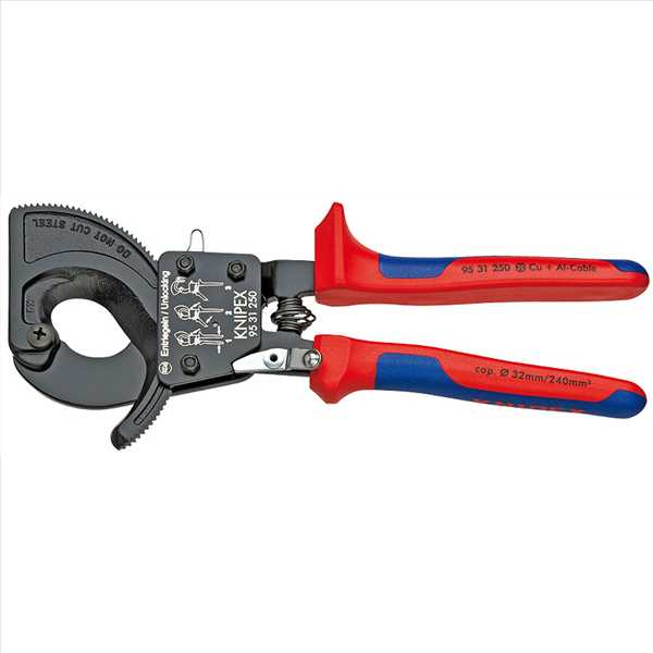 Kabelschneider (Ratschenprinzip) 250 mm mit Mehrkomponenten-Hüllen