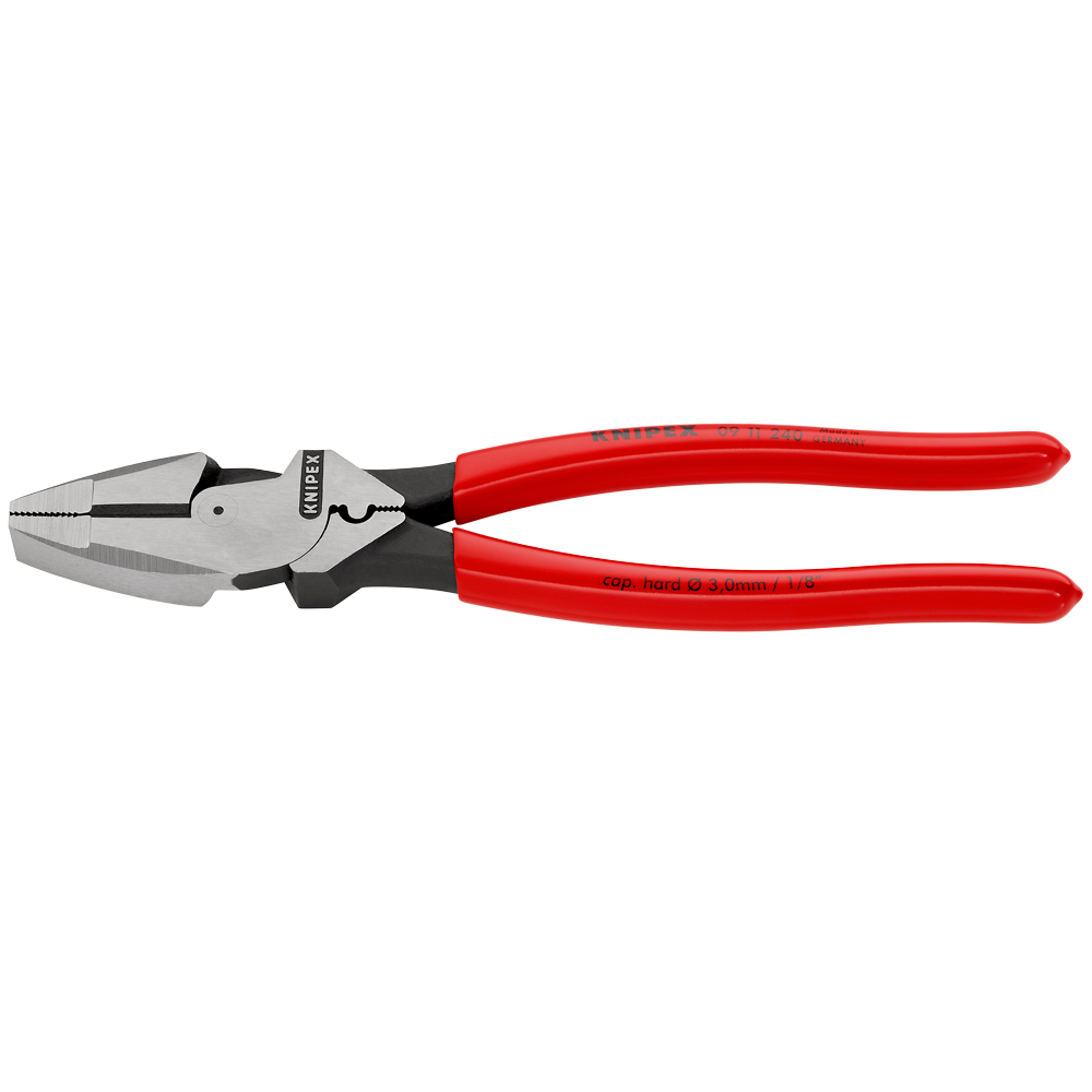 Kabelzange 240 mm, mit Einzugshilfe, schw.atram., poliert, "Lineman`s Pliers"
