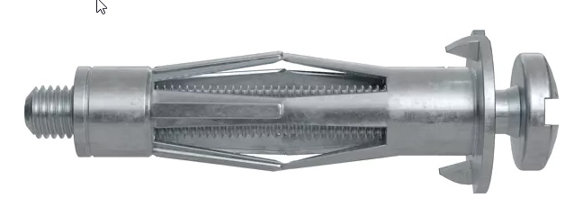 Hohlraum-Metalldübel HM S, mit metrischer Schraube galv. verzinkt, Dübeldurchmesser: 4mm, Dübellänge: 32mm