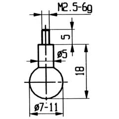 Messeinsatz Modell 10 für alle Messuhren mit Innengewinde M2,5
