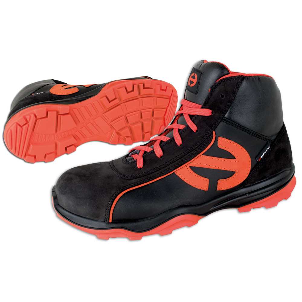 Stiefel halbhoch RUN 300 High, metallfrei,EN20345/S3 SRC rot/schwarz, Größe: 45