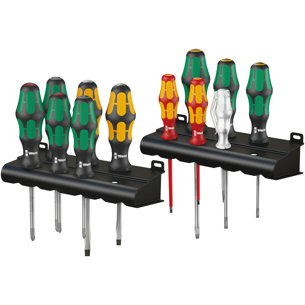 Schraubendrehersatz WERA Kraftform 12tlg Allround-Set inklusive 2 Racks