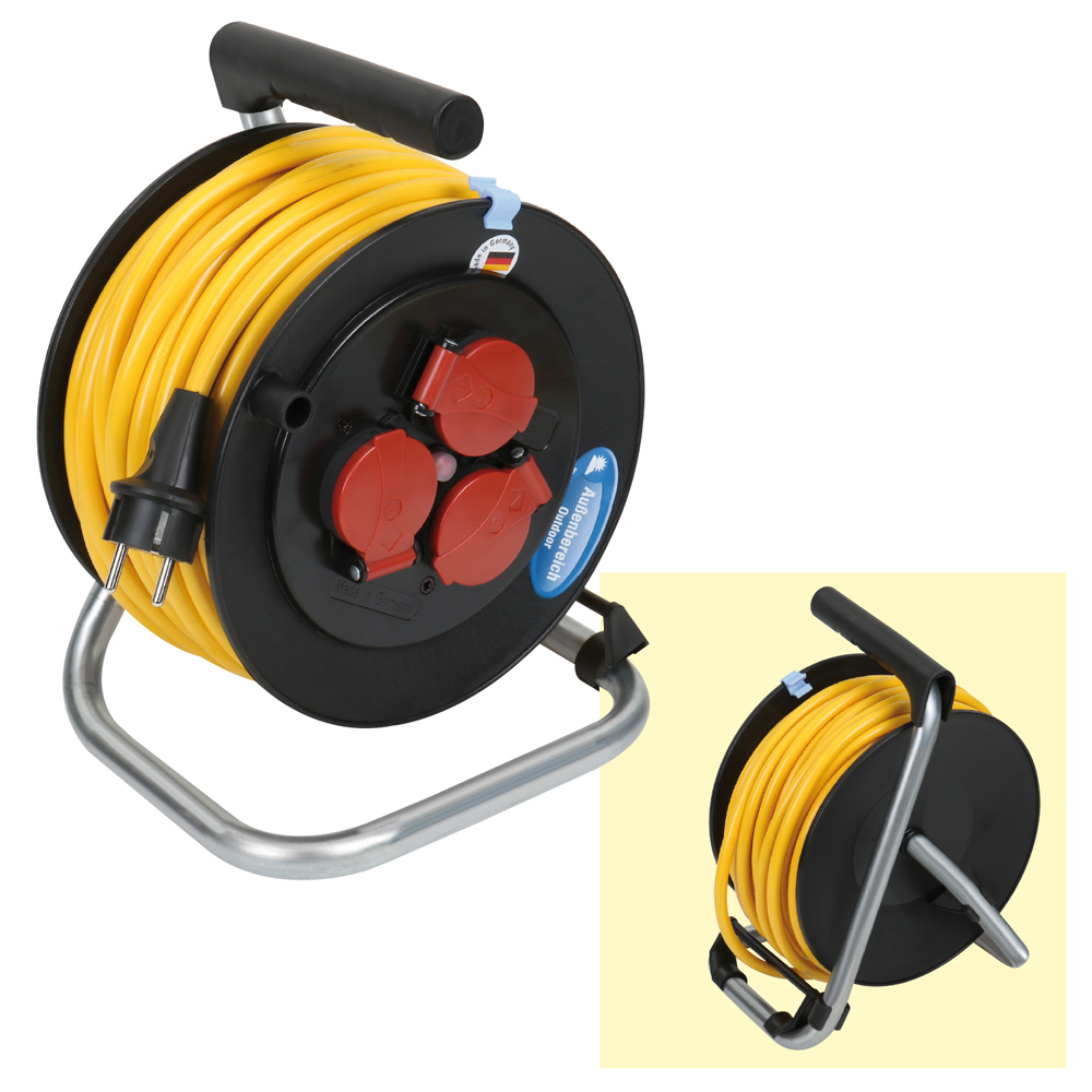 Kabeltrommel 230V/16A 3x1,5mm², AT-N07V3V3-F-K35,3x230V,IP44,Thermosch., Länge der Leitung: 25m