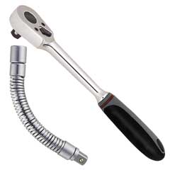 Knarrensatz 1/2" SNAP-FLEX mit flexibler Verlängerung 200mm