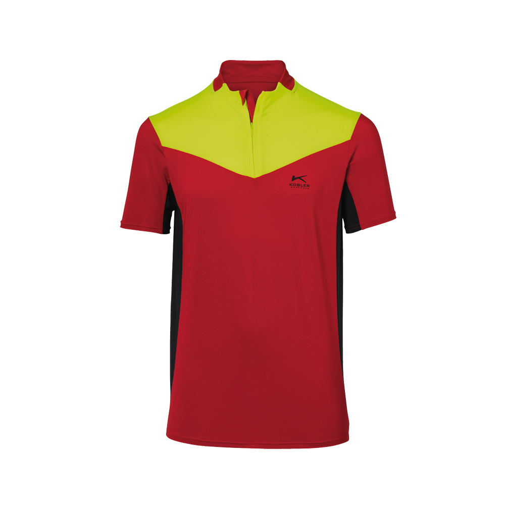 Funktionsshirt,rot/warngelb, FOREST 5050,8 % PE,13% Elasthan,170g/m²
