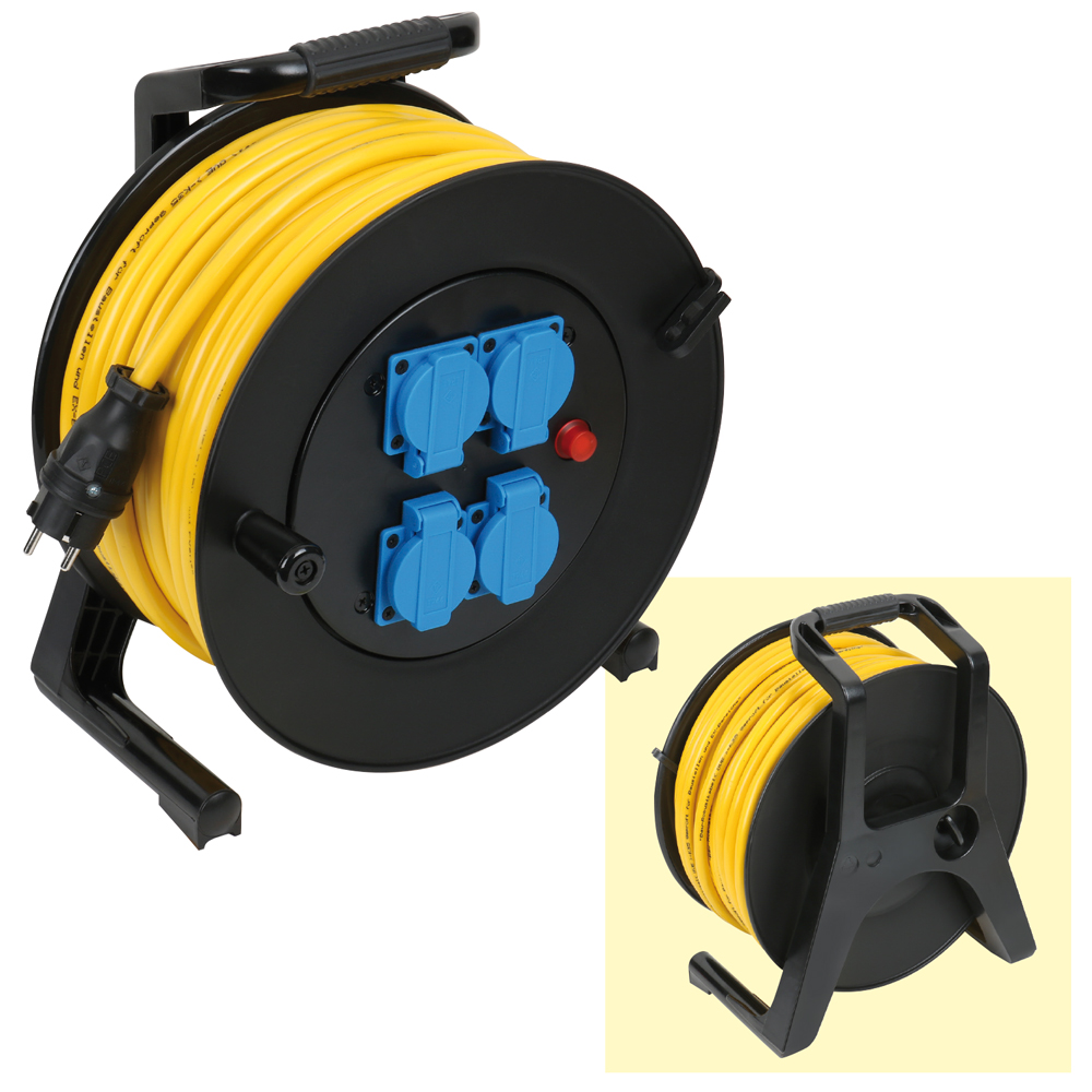 Kabeltrommel 230V/16A Baurobust K35,4x230V,IP44,Thermoschutz