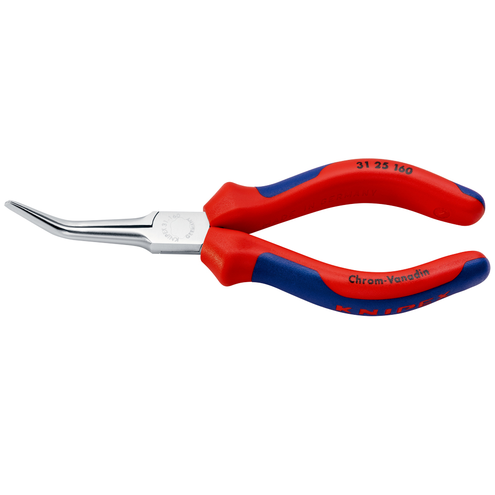 Greifzange 160mm,flache 45°Back.,verchr. mit Mehrkomponenten-Hüllen, KNIPEX