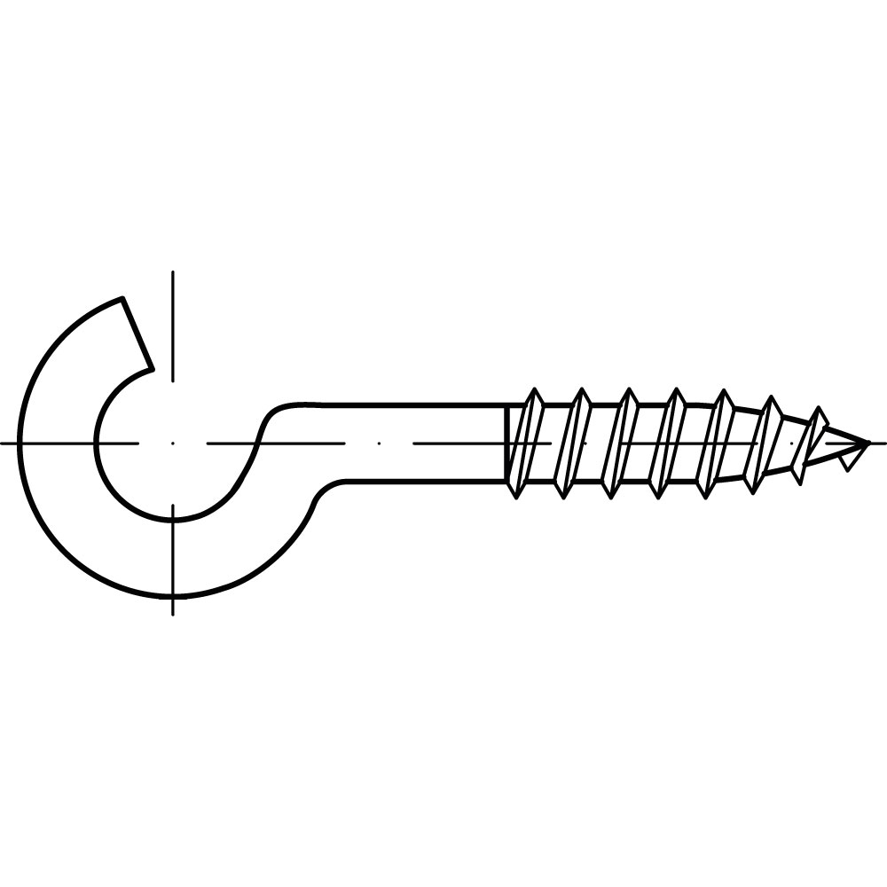 Geb.-Schr.haken St. Kst. weißTyp 11K, weiss beschichtet, Gewindenenndurchmesser: 2,3mm, Länge: 25mm