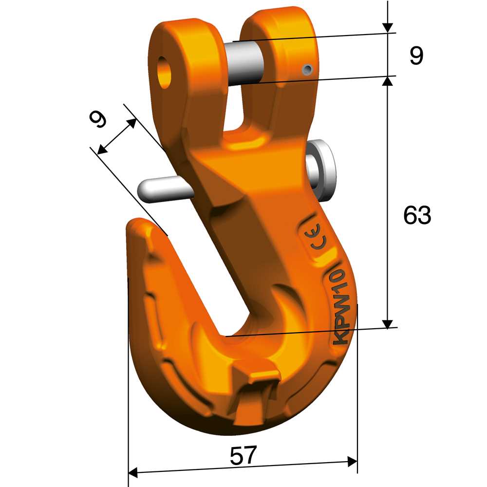 Parallelhaken mit Kuppelanschluss , und Sicherung, nach EN 1677-1, Tragfähigkeit: 1900kg, für Kette Ø: 7mm