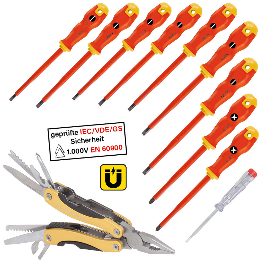 IE-SI GRIP Schraubenziehersatz 11-teilig Antirutsch-Heft,nach EN60900/1000 Volt
