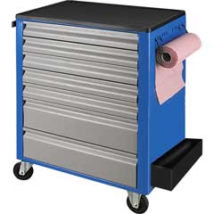 Werkzeugwagen,blau,7 Laden,Zentralsperre Dosen- und Rollenhalter 895x720x440mm