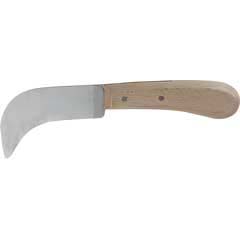 Ledermesser 100/230mm gebogene,spitze Klinge mit Holz-Griff