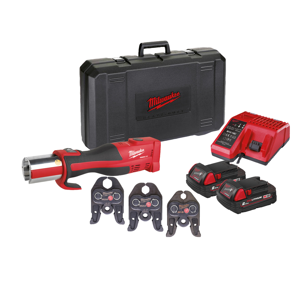 Akku-Presswerkzeug MILWAUKEE 18V M18BLHPT-202CM-Set bürstenlos Sani.