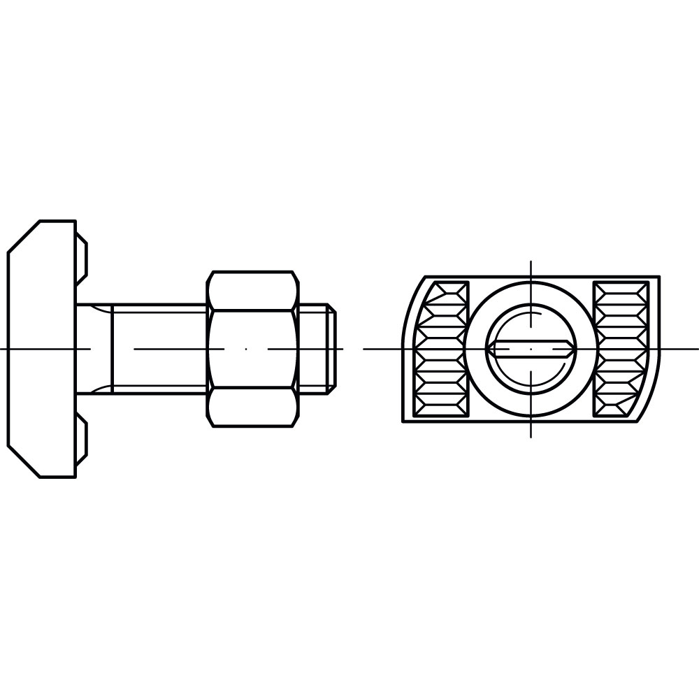 Hammerkopfschraube MU TYP HZS 41/22 A4, ROST-U.SÄUREBESTÄNDIG, Gewindenenndurchmesser: 12mm, Schraubenlänge: 50mm