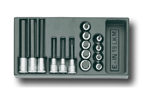 Satz Schraubendrehereinsätze 1/2" in 1/3 ES-Modul, 1500 ES-IN 19 LKM