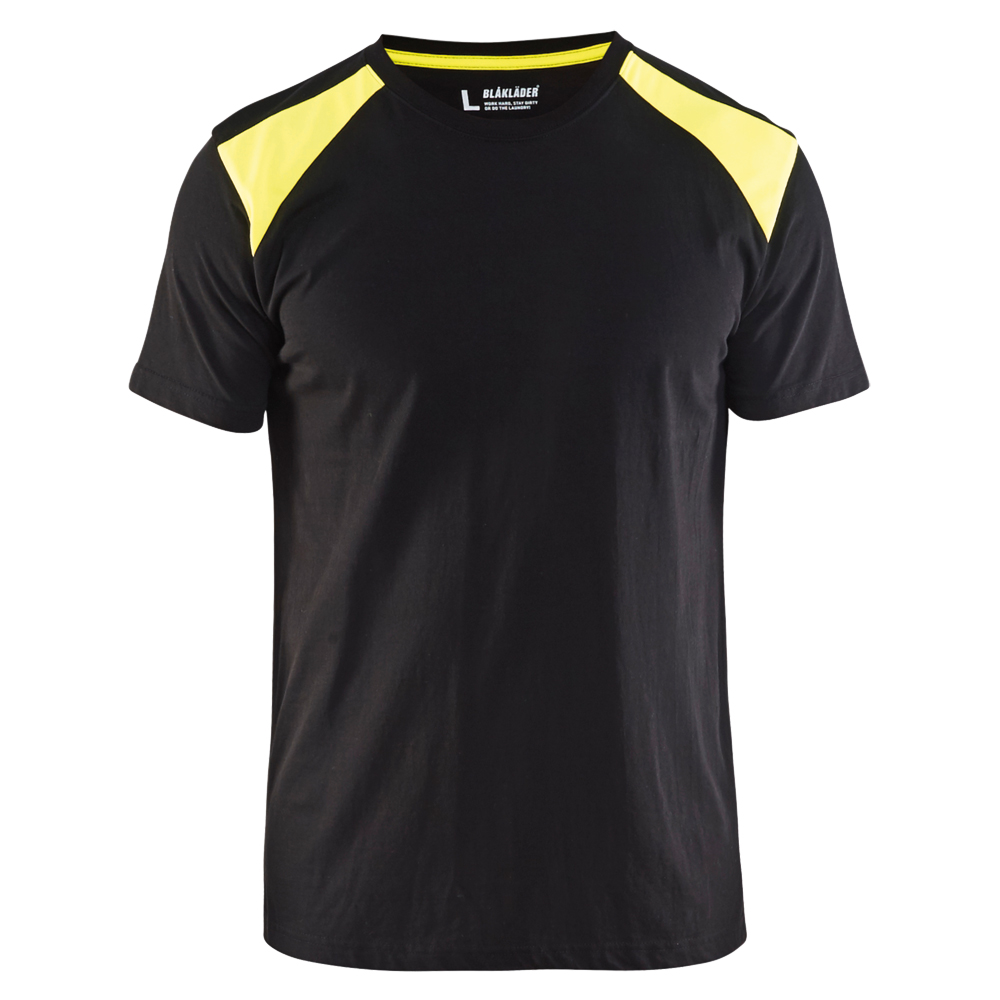 T-Shirt,, UNITE 3379,100% BW,Single Jersey,150g/m², Farbe: schwarz/gelb, Größe: 4XL