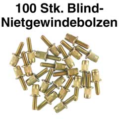 Blindnietschrauben Stahl verzinkt, Stahl verzinkt, Durchmesser: 5mm, Länge: 15mm