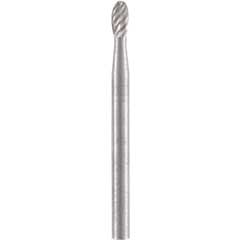Kleinform-Fräser "E" Tropfenform, Schaft 3mm,aus Vollhartmetall, Maße: 3x6mm, Zahnung herstellerspezifisch: 2