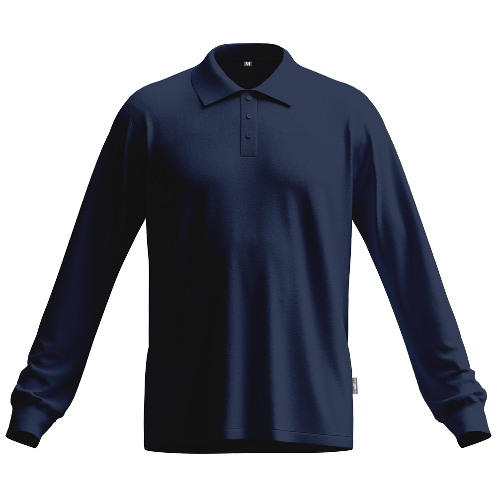 IND Poloshirt langarm marineblau