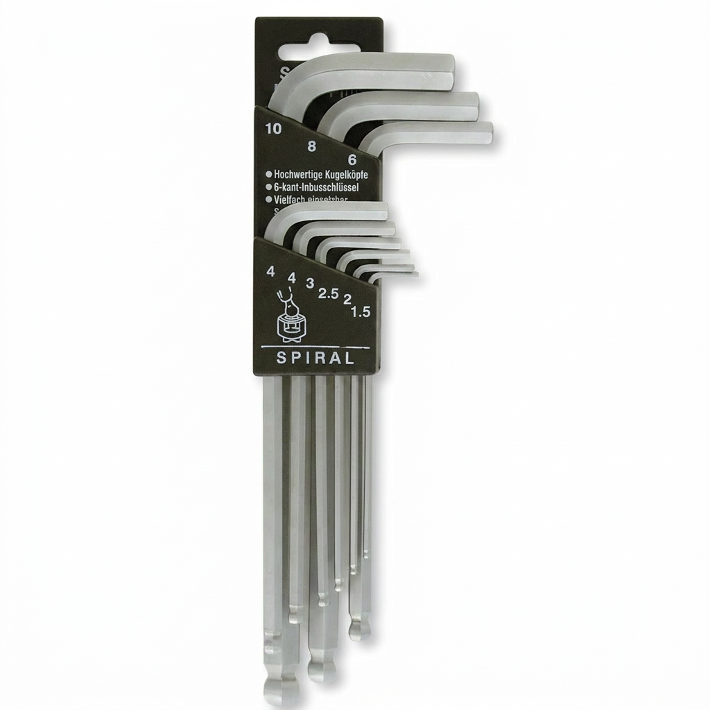 Power-Kugelkopfstiftschlüssel-Satz 9-tlg 1,5-10mm,Cr-Ni-Mo-Va-Stahl,extra zäh