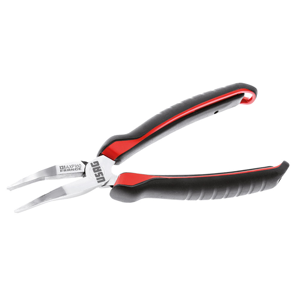 Mechanikerzange U131AXP 160mm,gebogen Vanadium-USAG-Extra,flach,isoliert
