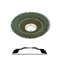 Soft-Fächerscheibe K 40  zum, flexiblen Schleifen von Ecken, Außendurchmesser: 125mm, Körnung: 40