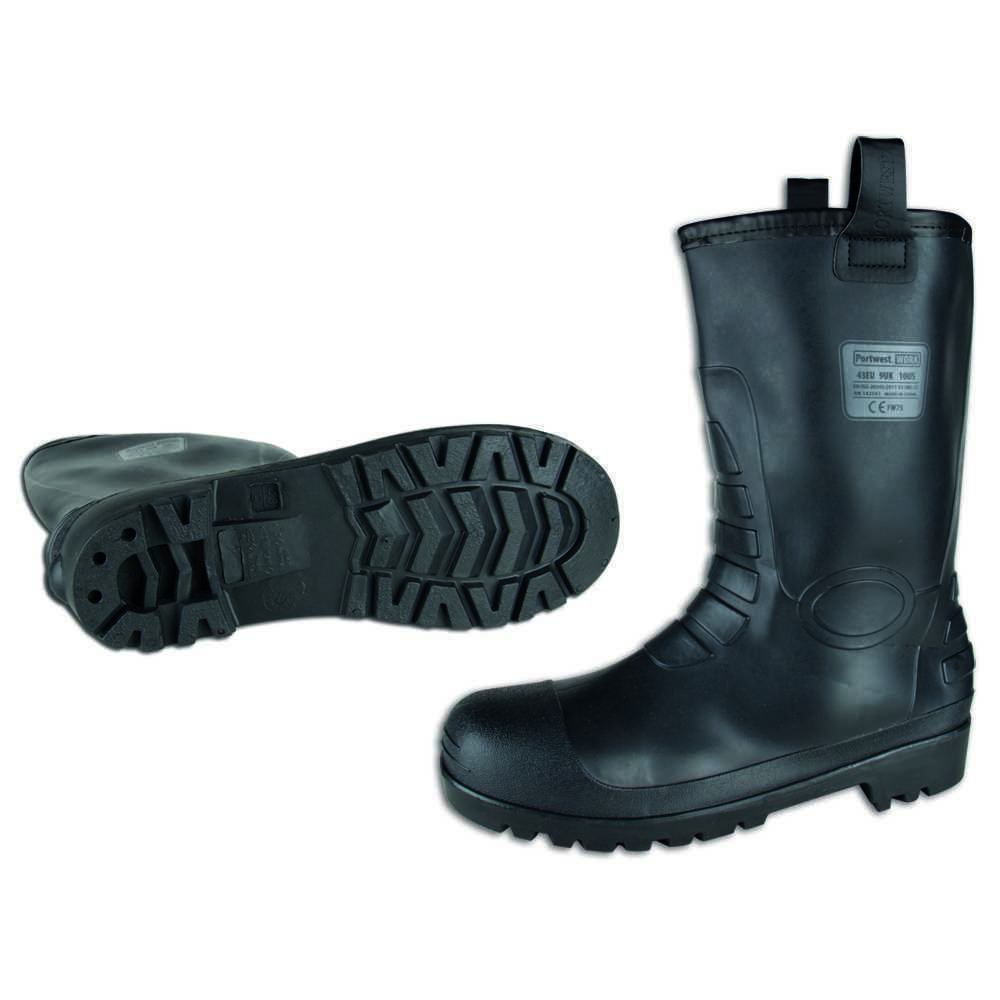 Winter-Sicherheitsstiefel schwarz S5 CI EN ISO 20345,PVC/Nitril,Fellfutter