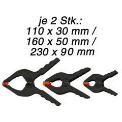 Schnellklemmsatz AUTO-GRIP,6-teilig Robustkunststoff,je 2 Stk.:110/160/230