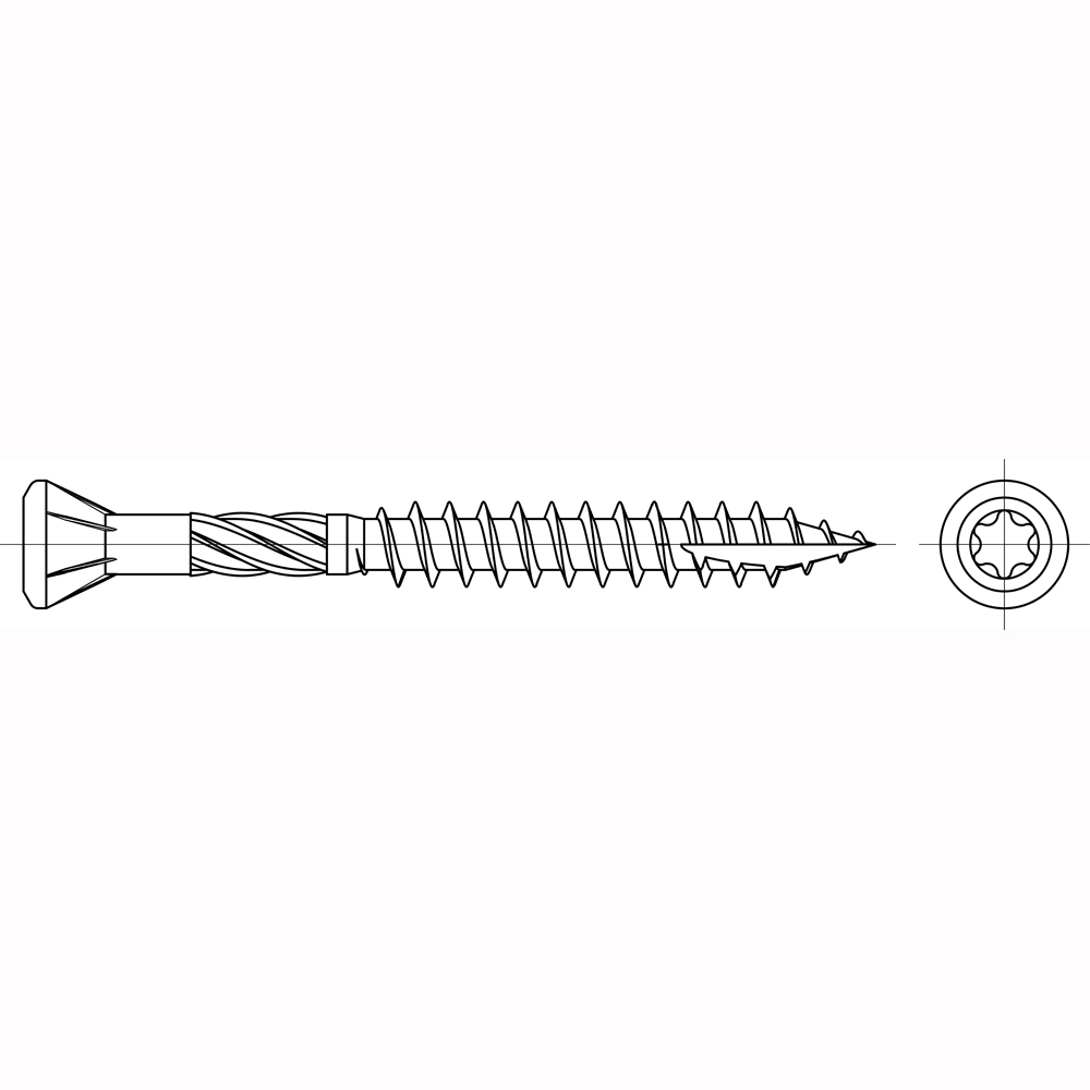 Terrassenschrauben C1 A2 TX, ROSTBESTÄNDIG, Gewindenenndurchmesser: 5mm, Schraubenlänge: 40mm