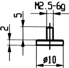 Messeinsatz Modell 2 für alle Messuhren mit Innengewinde M2,5