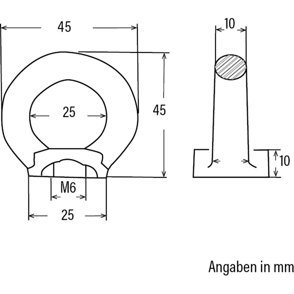 Ringmutter BASIC, Gewinde : M6mm, Tragfähigkeit: 400kg