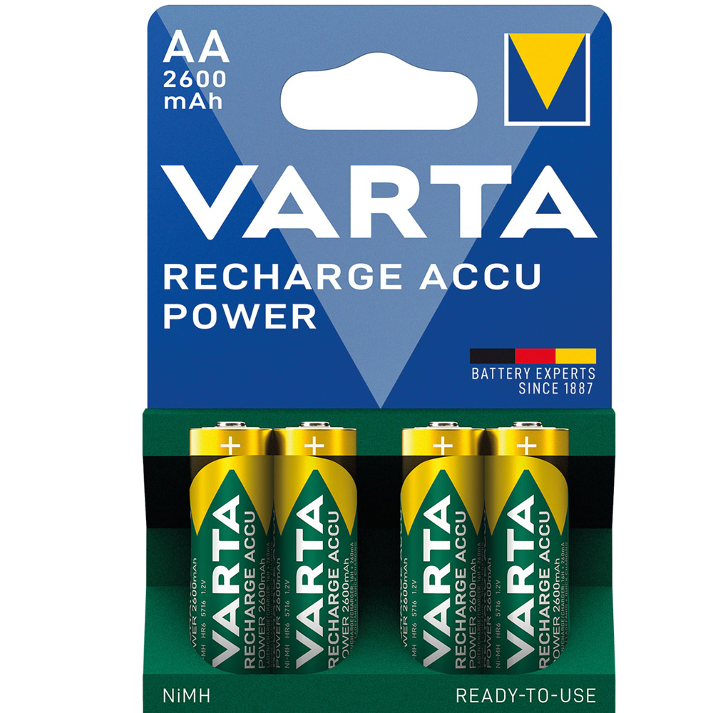 4 Stück Akku NiMh-Professional AA,HR6 1.2V/2600 mAh,Ready2Use-Technologie