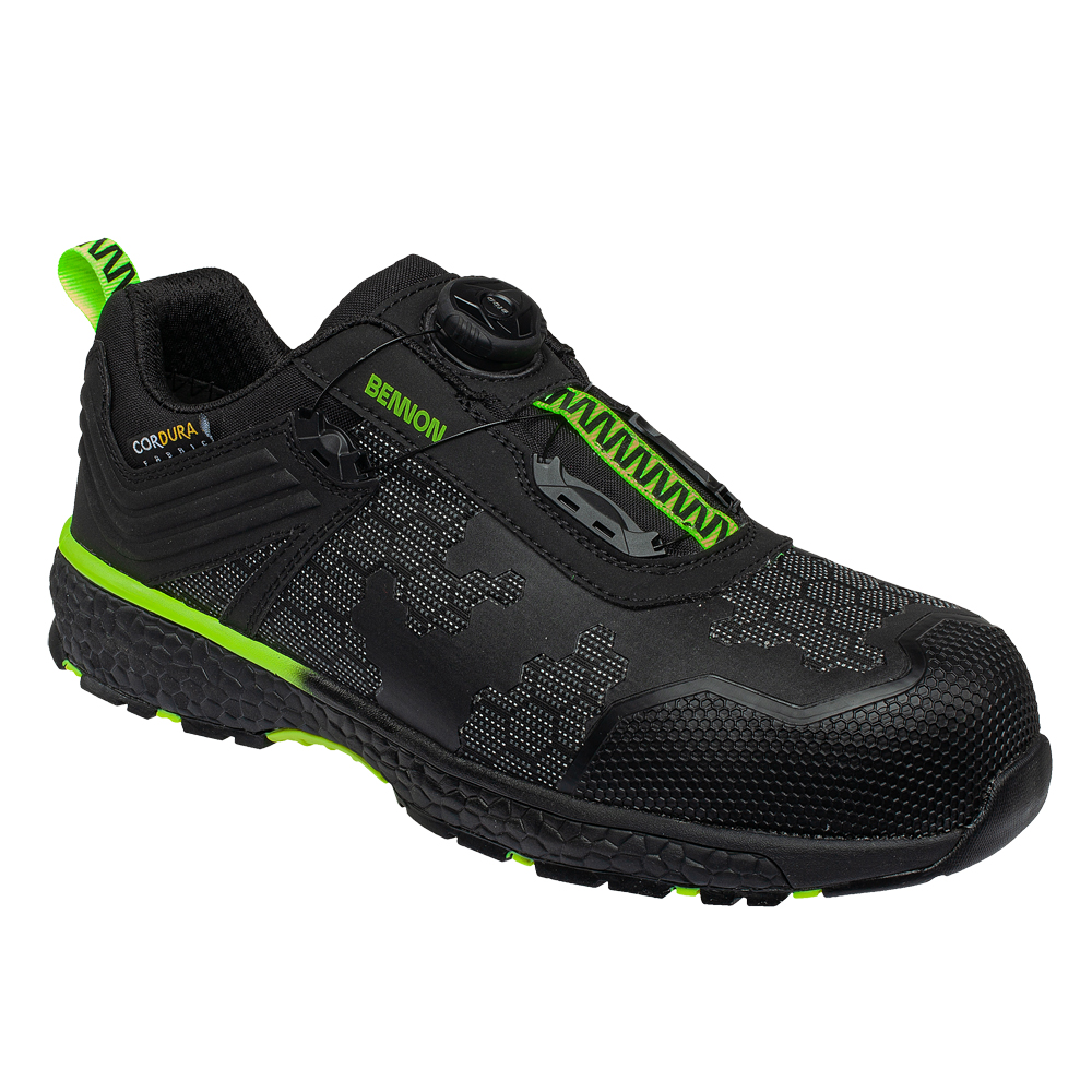 Sicherheitsschuh PREDATOR S3 ESD EN 20345 S3 SRC, HRO, ESD, schwarz/grün