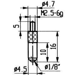 Messeinsatz Modell 7 für alle Messuhren mit Innengewinde M2,5