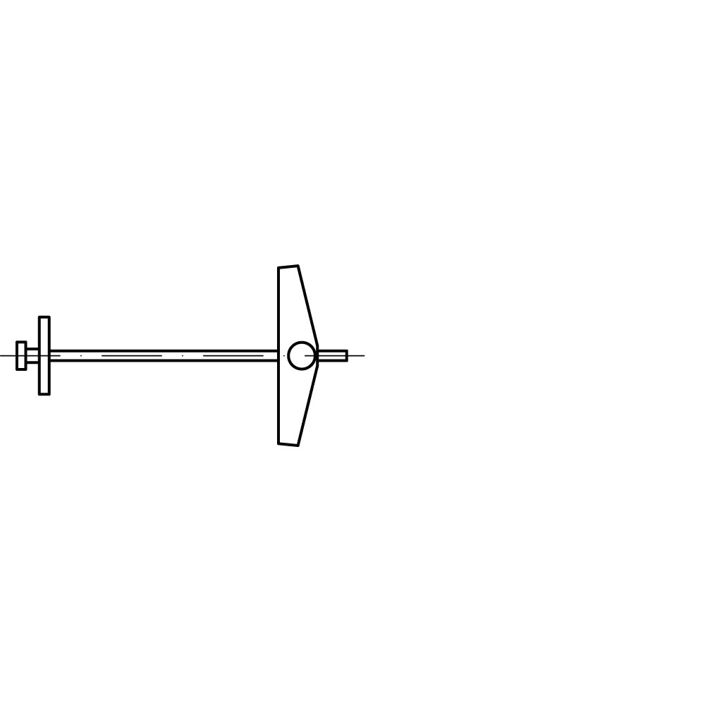 Federklappdübel Stahl KD, mit Schraube galvanisch verzinkt, Dübeldurchmesser: 4mm, Dübellänge: 105mm