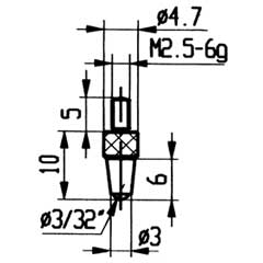 Messeinsatz Modell 12 für alle Messuhren mit Innengewinde M2,5