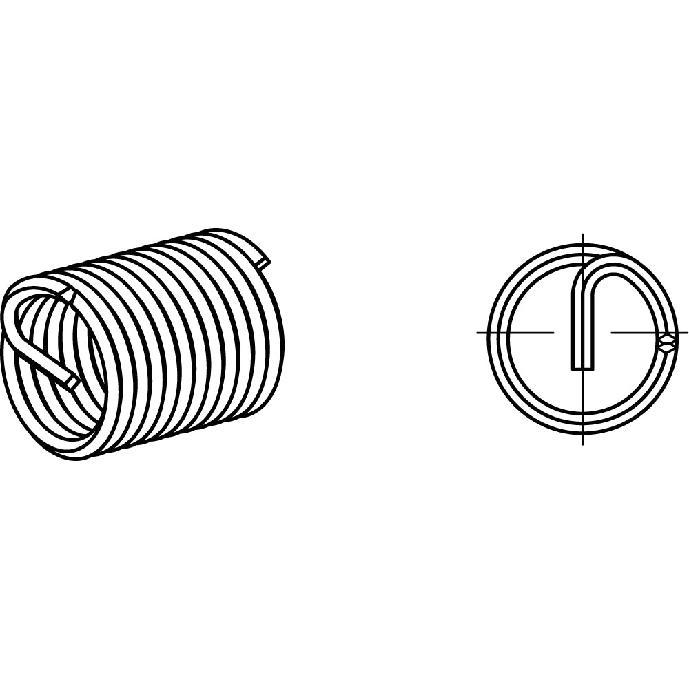 AMECOIL-Gewindeeinsätze A2 SR A, ROSTBESTÄNDIG KLEINVERPACKUNG, Gewinde: 6, Länge Gewindeeinsatz: 6mm