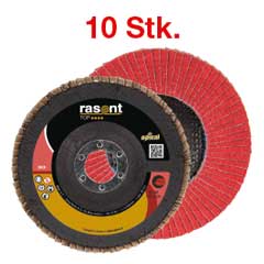 Fächerscheibe RASANT TOP Inox, Typ F27,Keramikkorn für kühlen Schliff, Außendurchmesser: 125mm, Körnung: 80