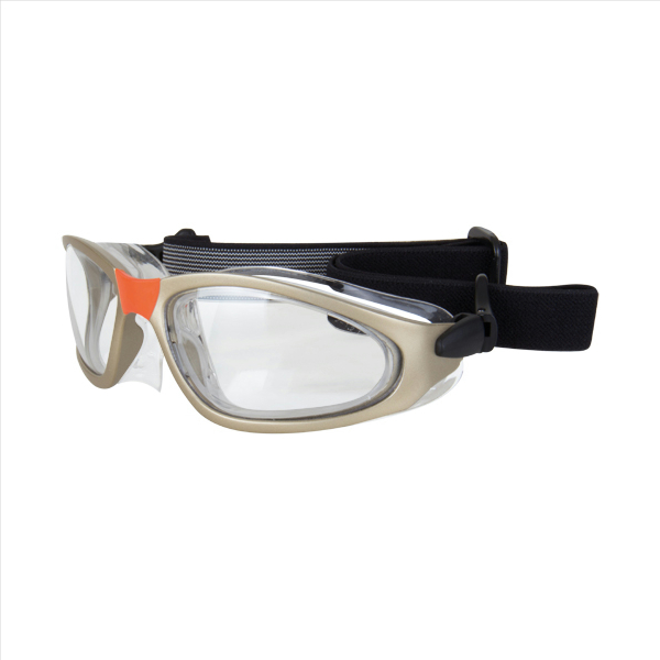 Korrekturschutzbrille Modell AMBRIC, Ausführung: Gleitsicht 10403 klar, Farbe: orange/gold