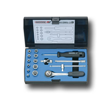 Steckschlüssel-Satz 1/4" 16-tlg 6-kant 4-13 mm, 20 EMU-3