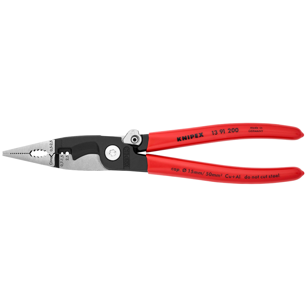 KNIPEX Elektro-Install.zange, Öffnungs- feder, schwarz atramentiert, poliert